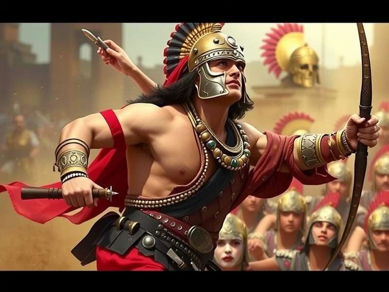 Indian Gladiator Warrior Battle Scene